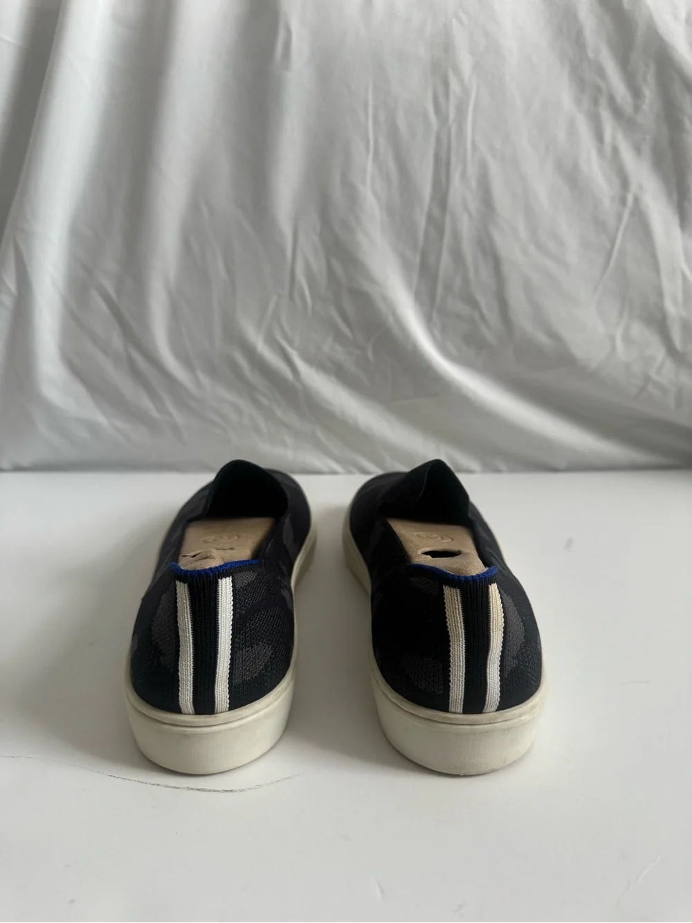 Rothy's Black & Grey Camo Slip-Ons - size 10